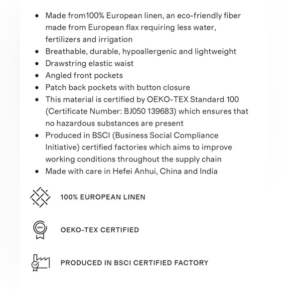 European Linen Drawstring Beach Pants - Picture 5 of 5